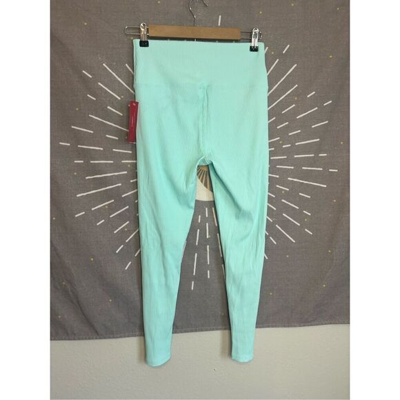 NWT Carbon38 Ice Blue 7/8 Ribbed Leggings - Picture 4 of 4